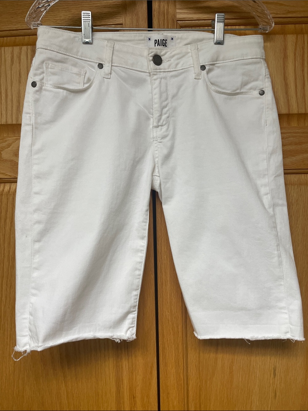 PAIGE White Denim Bermuda Jean Shorts - Size 29